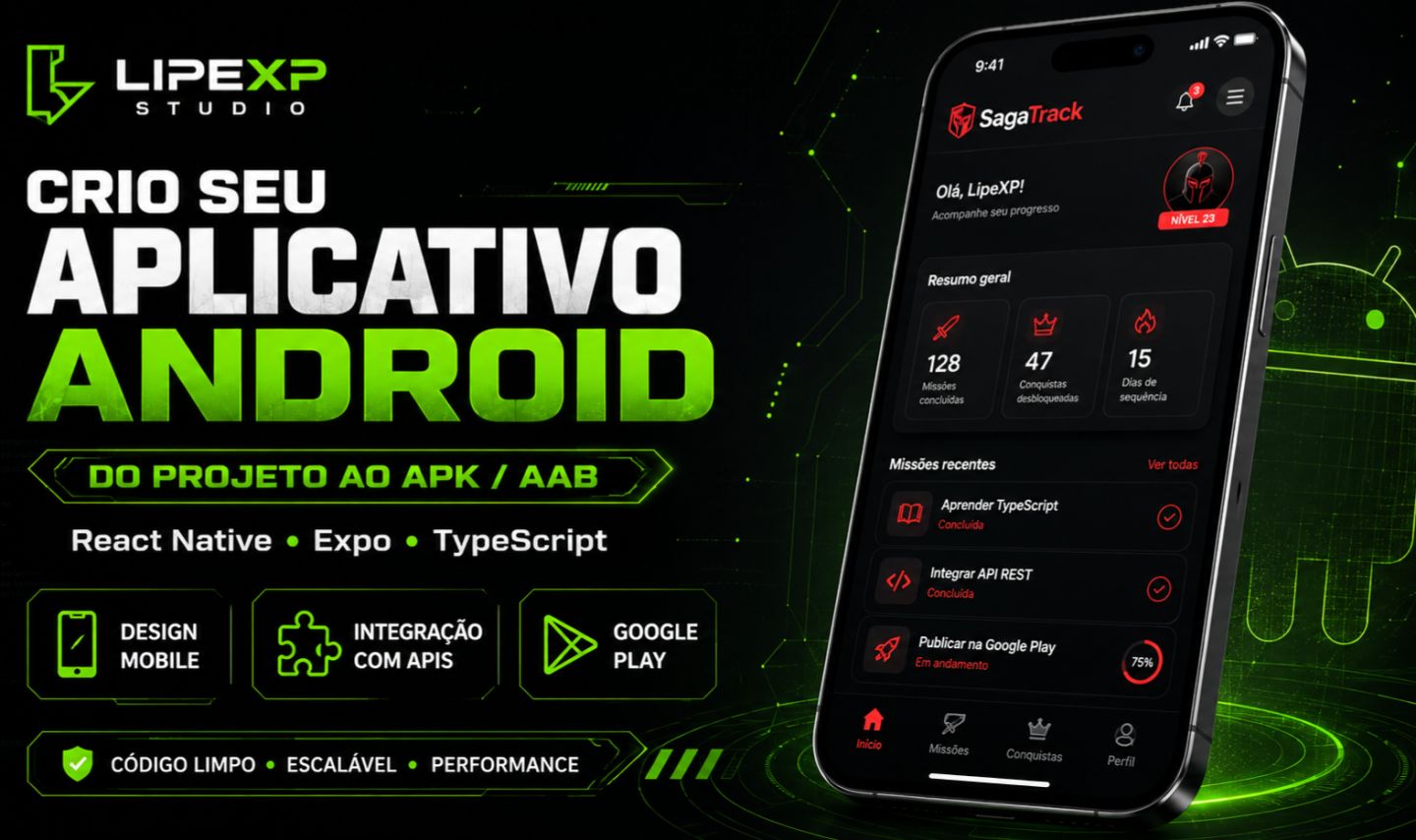 DESENVOLVO SEU APLICATIVO ANDROID SOB MEDIDA | REACT NATIVE + EXPO