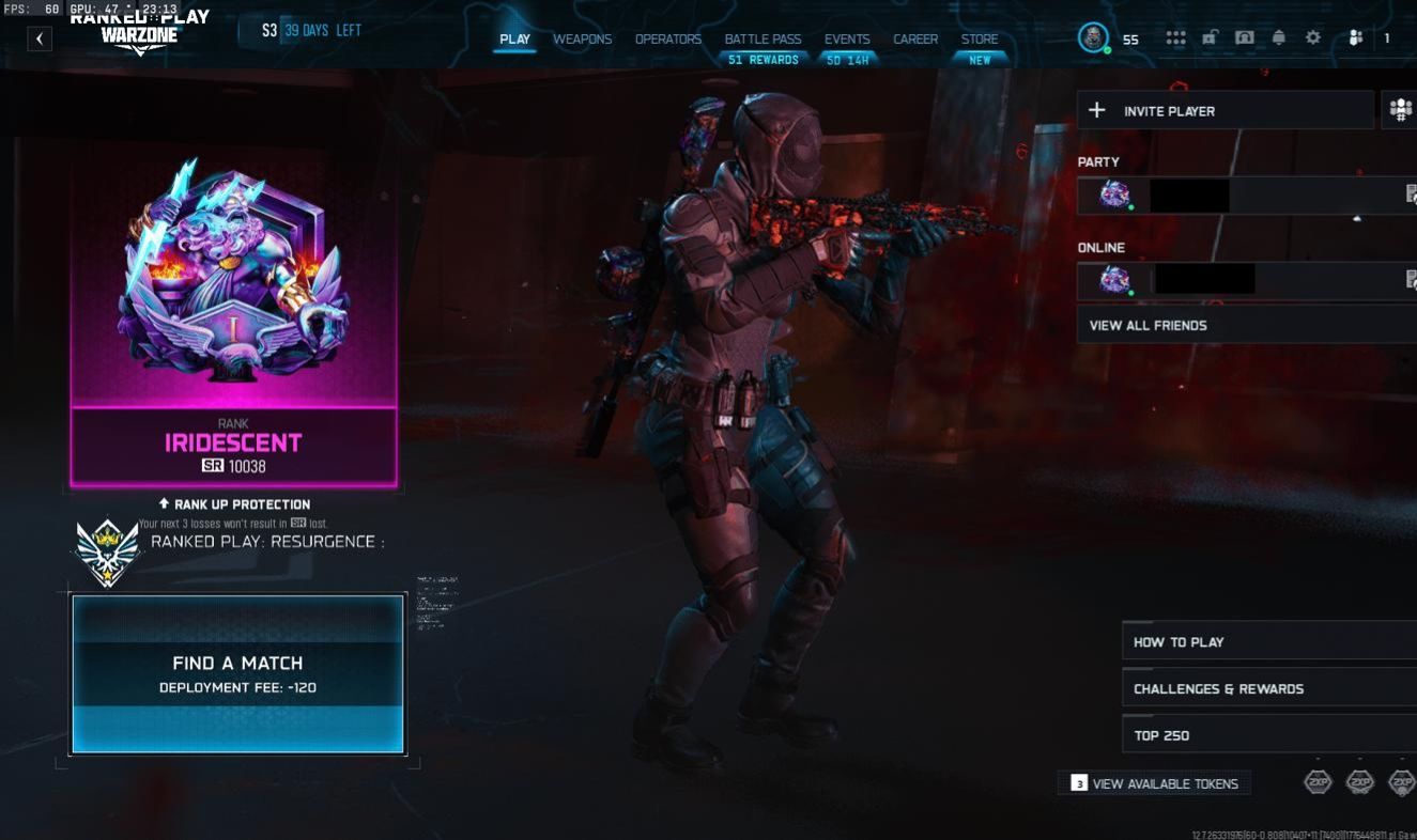 Infestação BO7 Camo + Iridescente wz + Todas as Recompensas do Beta do MW4