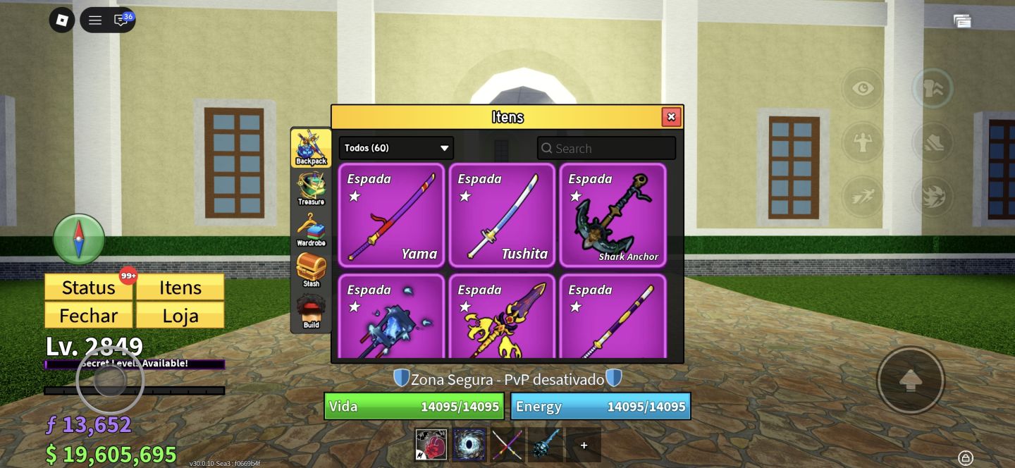 CONTA [LV-2800] COM FRUTAS MÍSTICAS, 7 RAÇAS FULL V4 E GAMEPASS