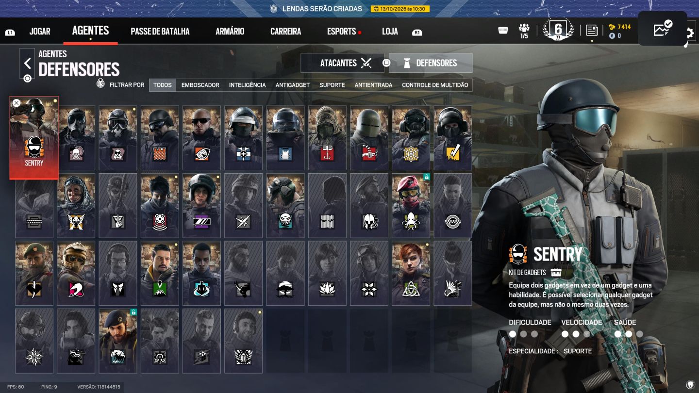 Conta de R6 PS5/PC/XBOX Level 77 com Black ice