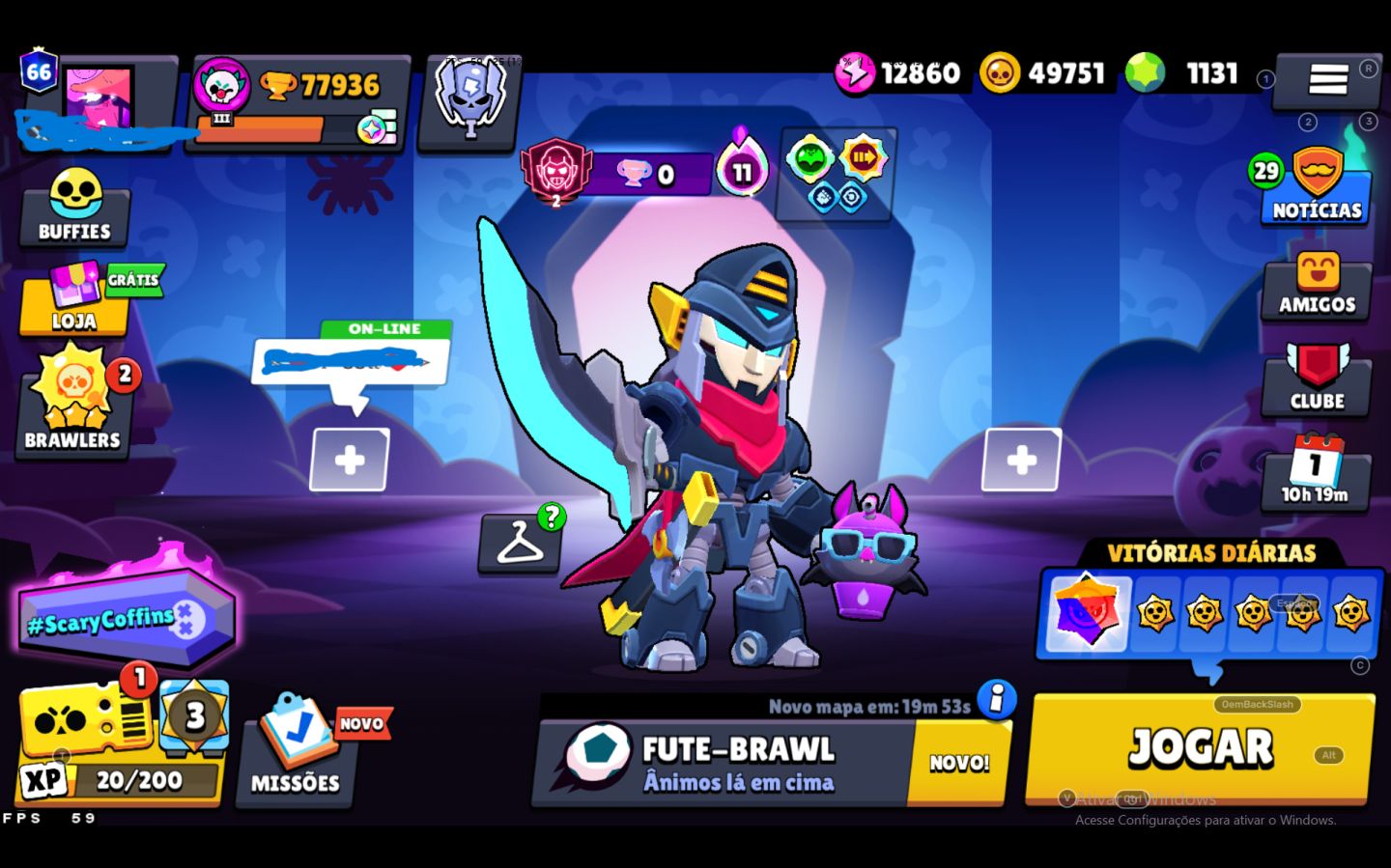CONTA BRAWL STARS 77K TROFÉUS | 107 BRAWLERS | 462 SKINS | 71 NÍVEL 11 | PROPASS
