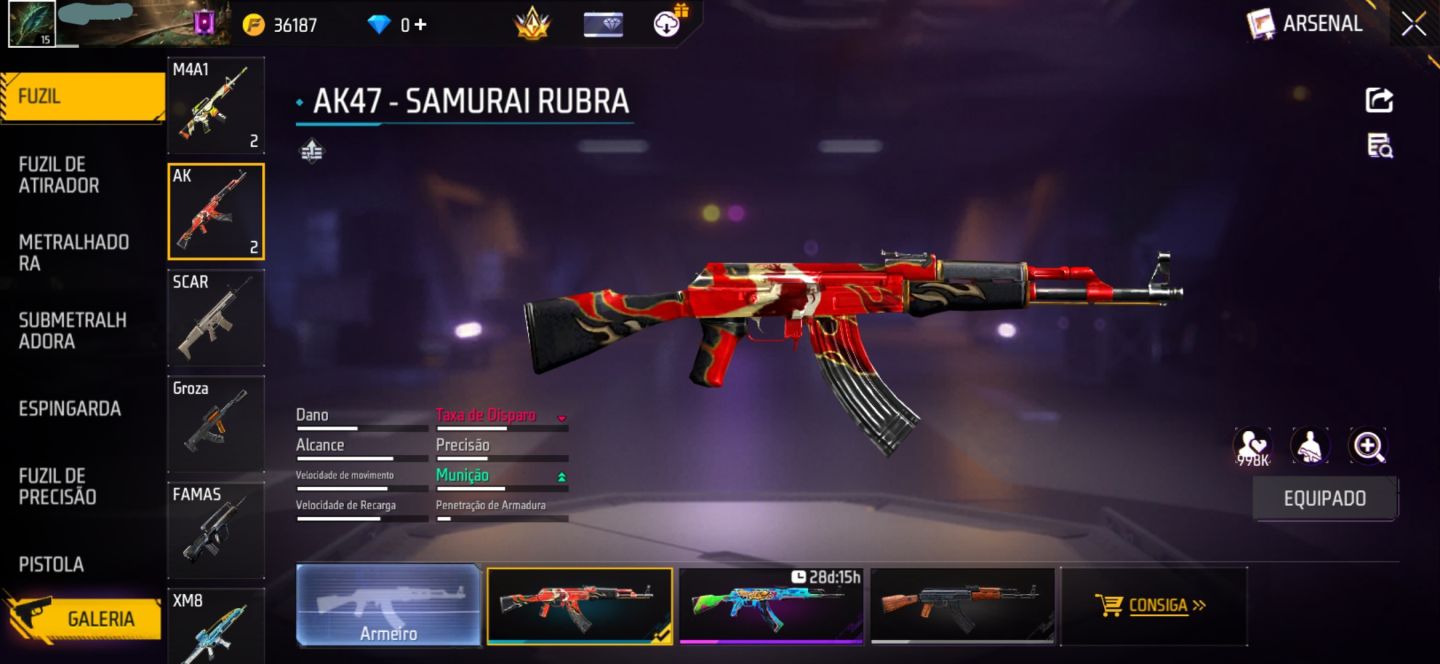 CONTA FREE FIRE COM CONJUNTO JIRAIYA | UMP BOOYAH | MP5 TRETA SOMBRIA