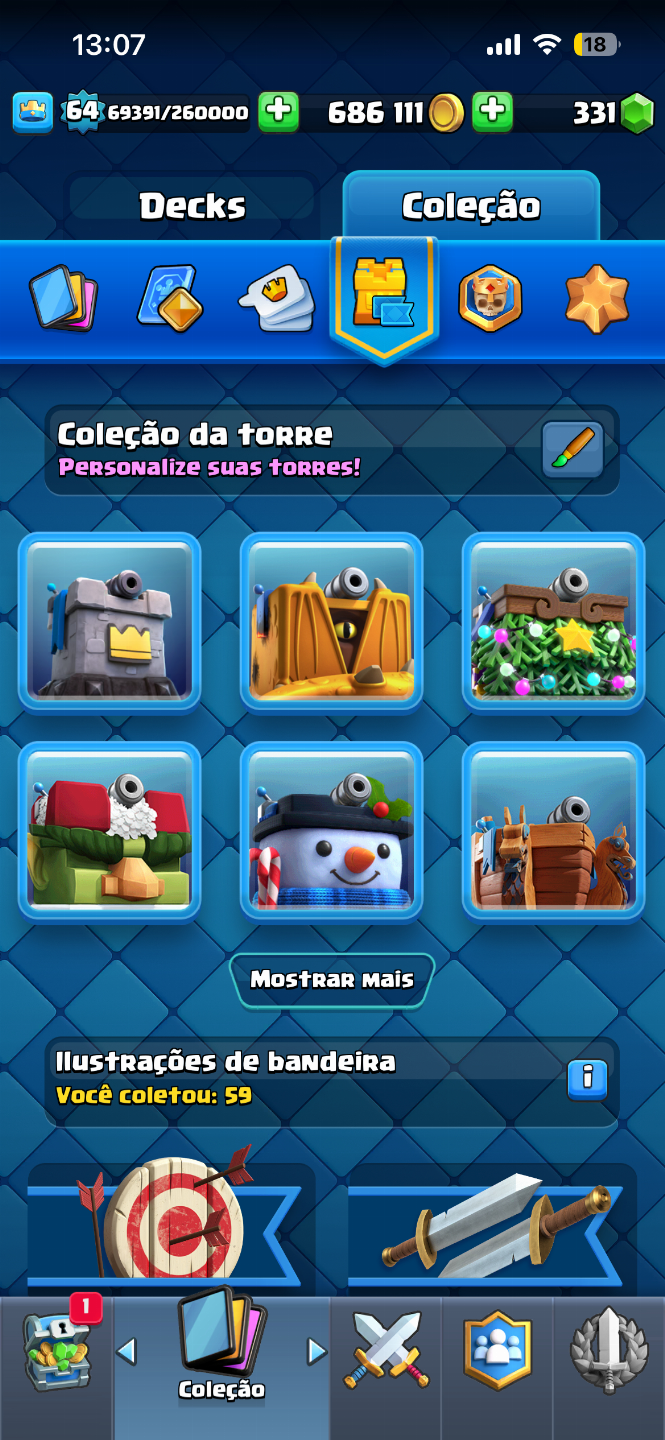 CONTA CLASH ROYALE 8 ANOS, CARTAS LEVEL 16 E 20 EVOLUÇÕES (VALOR NEGOCIAVEL)