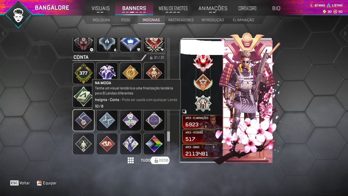 Conta apex legends 425 lendarios + 2 herança com todos dados