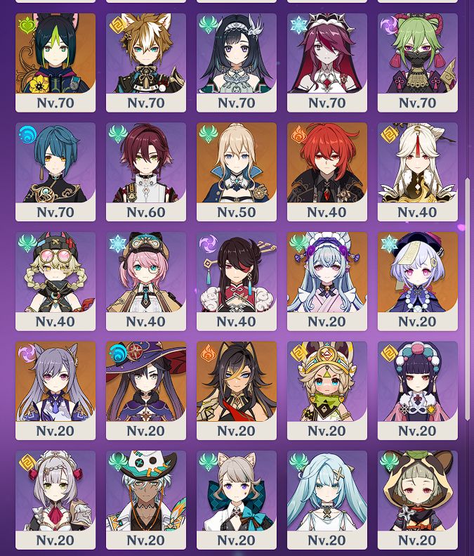 Conta genshin AR 58, Flins, Mavuika, Columbina, Ineffa, zhongli e outros!!