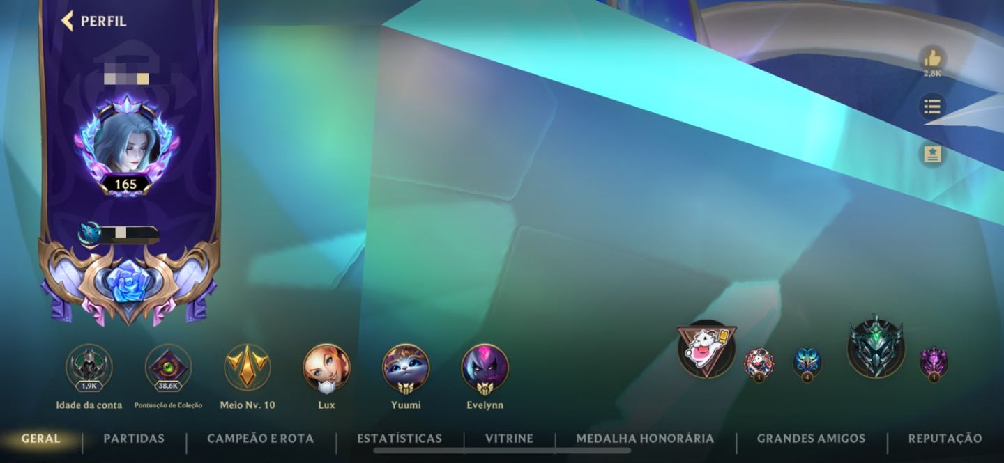 CONTA WILD RIFT COM PRESTIGIO E CROMAS