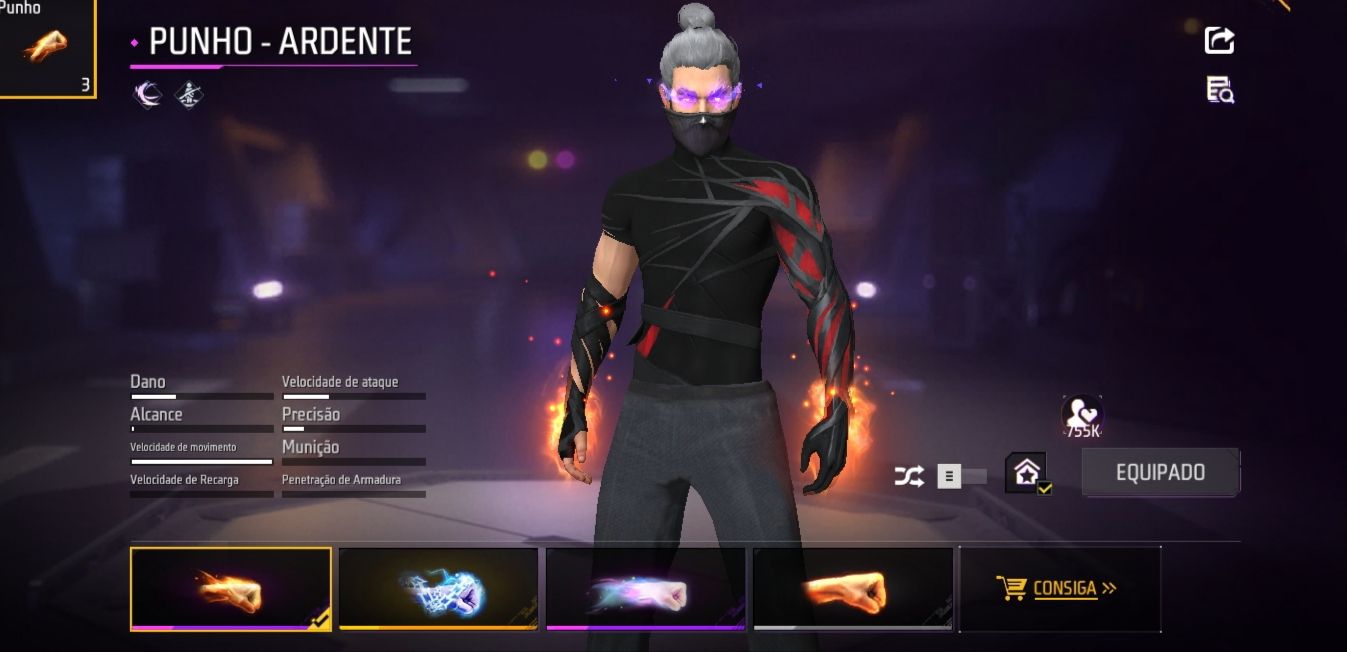 Conta de free FIRE gemada!