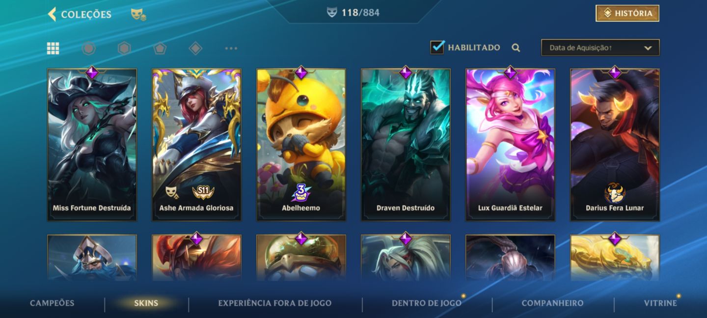 CONTA WILD RIFT Esmeralda 1 | 118 SKINS | SKINS VITORIOSAS RARAS | FULL CAMPEÕES