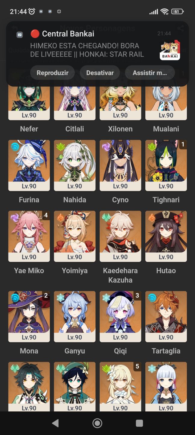 Conta Genshin com Yae Miko C4 no garantido AR55.