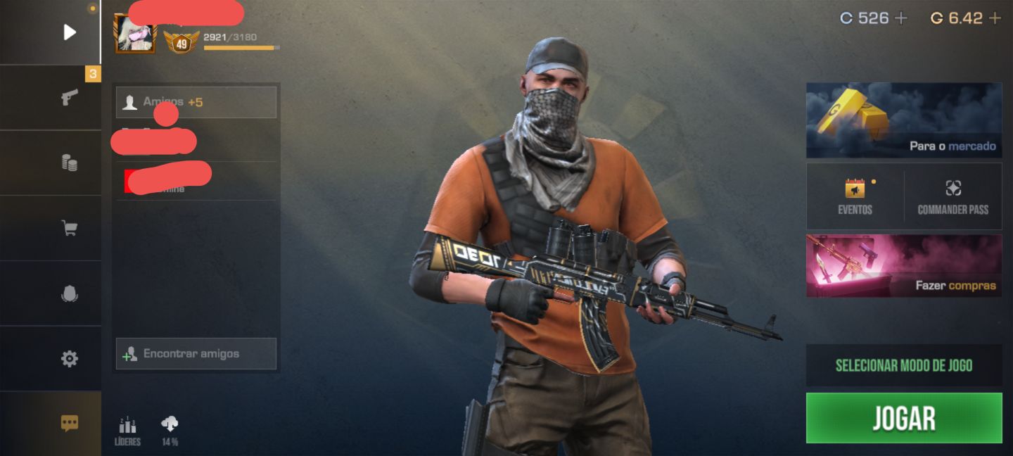 Conta standoff boa para jogar,chama