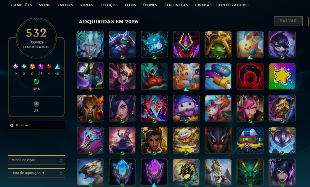 CONTA LOL - DIAMANTE IV +500 SKINS +300 ESSENCIAS MÍTICAS E TODOS OS CHAMPS