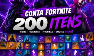CONTA FORTNITE COM 200 ITENS | SKINS E COSMÉTICOS