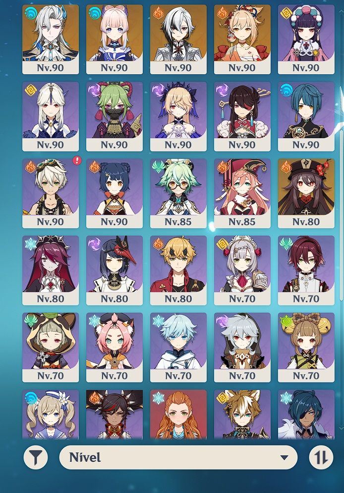 CONTA GENSHIN AR60 | 21 T5 | QIQI C5 MONA C4 CHILDE C2 | ARMAS T5 + R5/R4