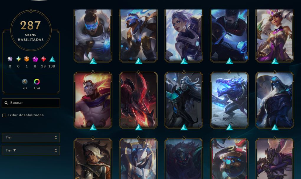 FULL ACESSO - 287 SKINS - MESTRE - 69,4K ESSENCIA AZUL - LEVEL 853