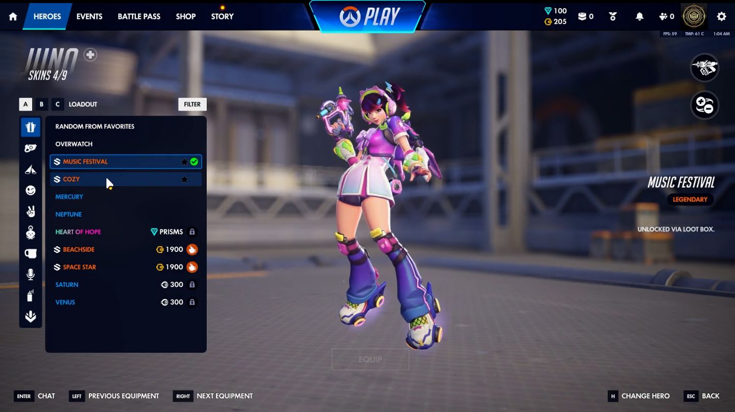 Conta OW com várias skins e prismas