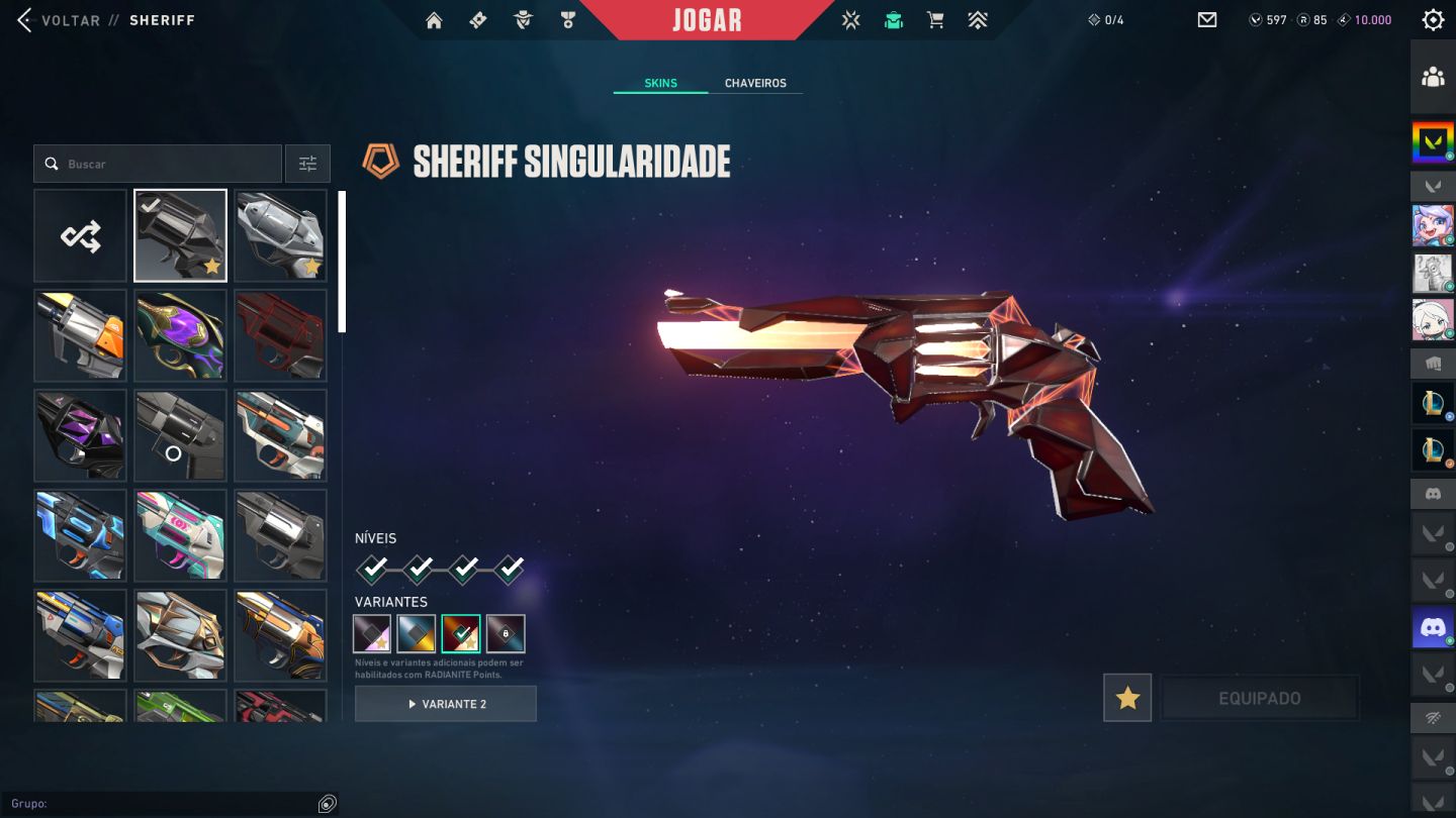 Conta de Valorant, skins de pacote e passe de batalha - 3.800 reais Gastos.