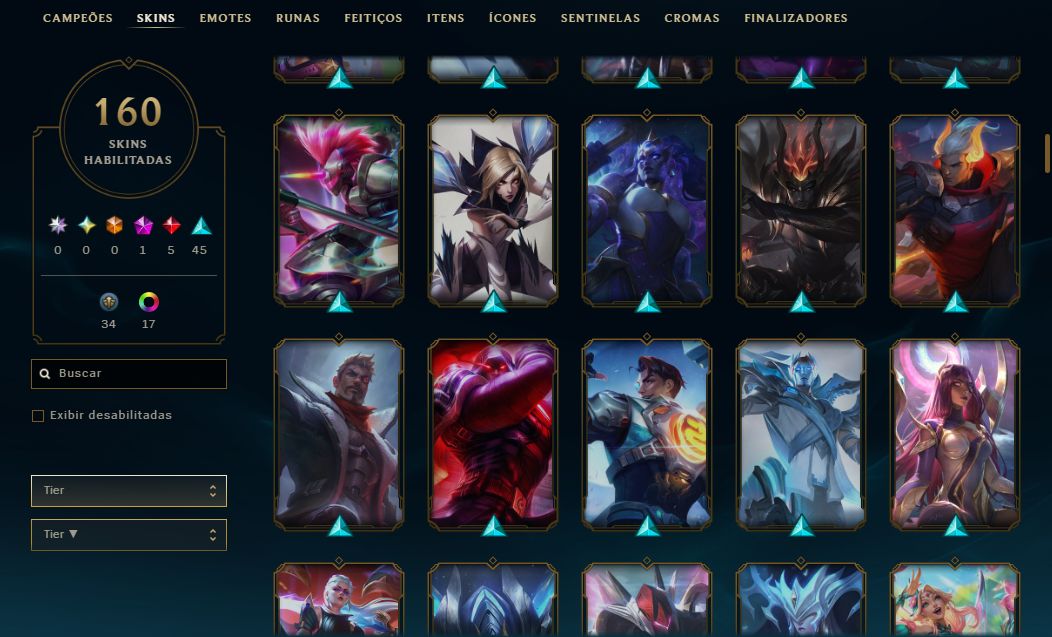 CONTA LOL | 160 SKINS | SEASON 2013