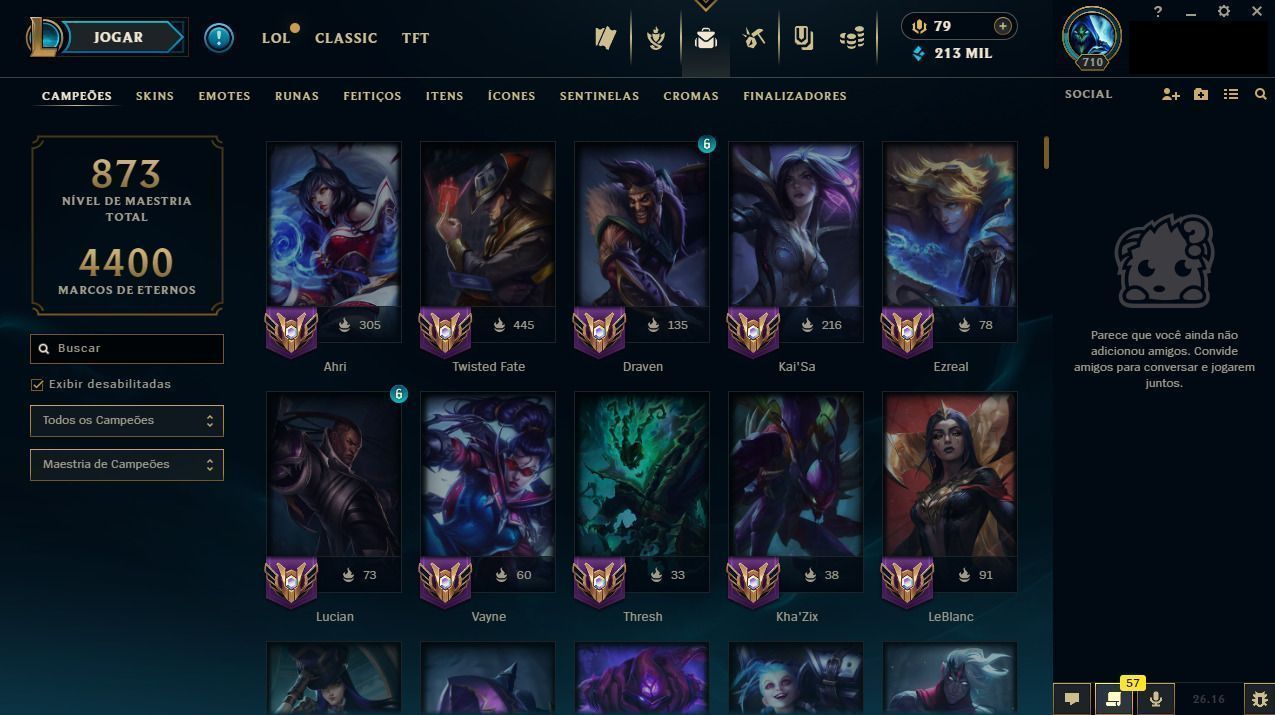 CONTA LEAGUE OF LEGENDS ESMERALDA II 1850 SKINS