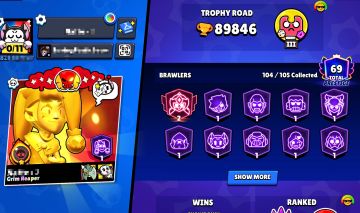 Conta Brawl stars | 89k troféus - 2019 - Skin Rei Frank vermelho + 625 skins