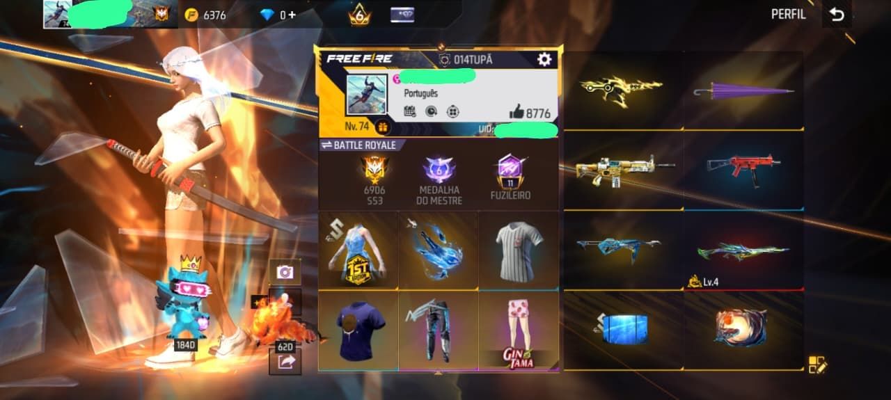 Conta Free Fire Gemada - PRIME 6 - NVL74