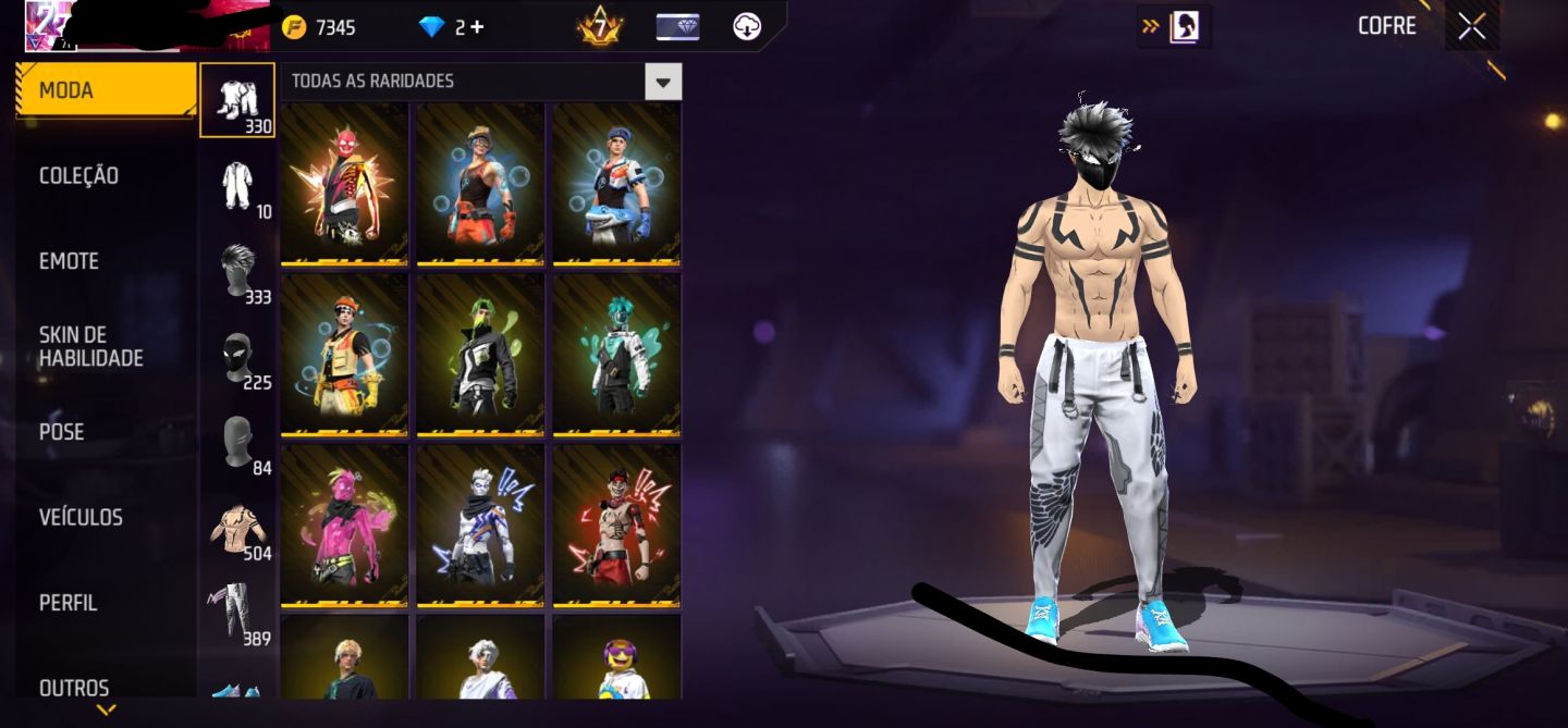 Conta de Free fire gemado com vários passes boayah