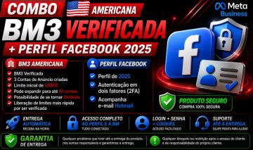 Combo BM3 Americana Verificada + Perfil Facebook 2025 | Entrega Automática