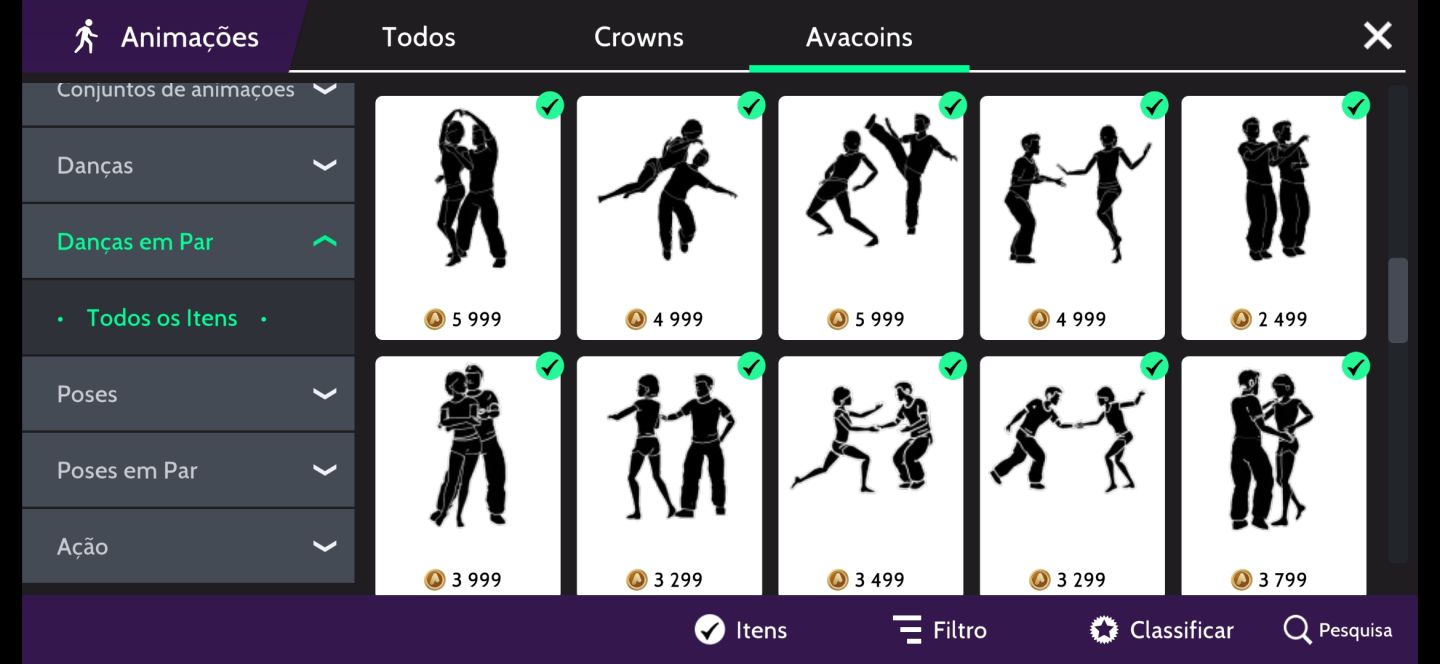 Conta de avakin life nivel alto com 1 milhão de avacoins e 299 mil diamantes