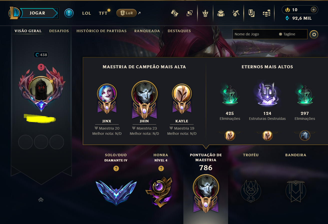 ARCANE FRACTURED JINX |URFWICK | LVL 438 | Da4 | LUX ELEMENTALISTA | FULL ACESSO