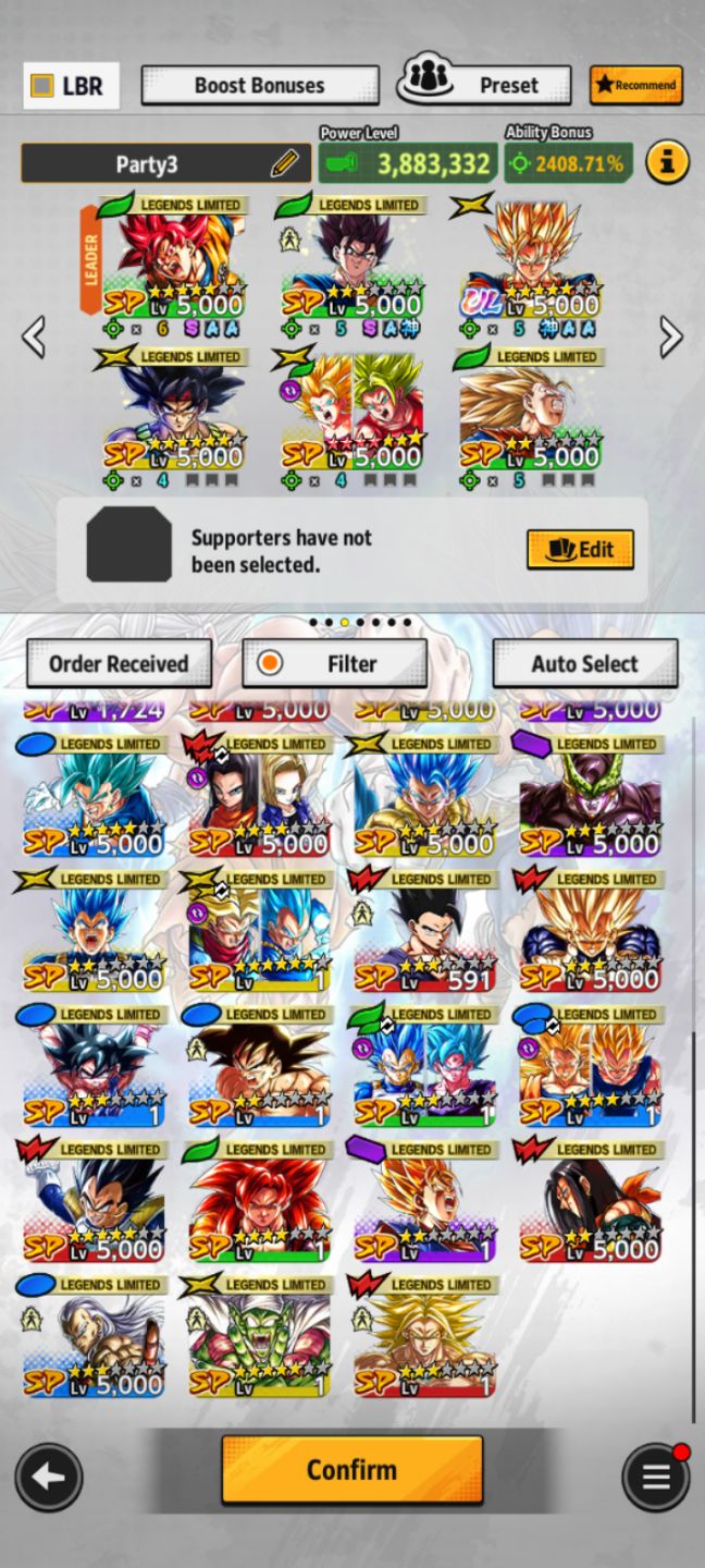 CONTA DRAGON BALL LEGENDS SAIYAJINS
