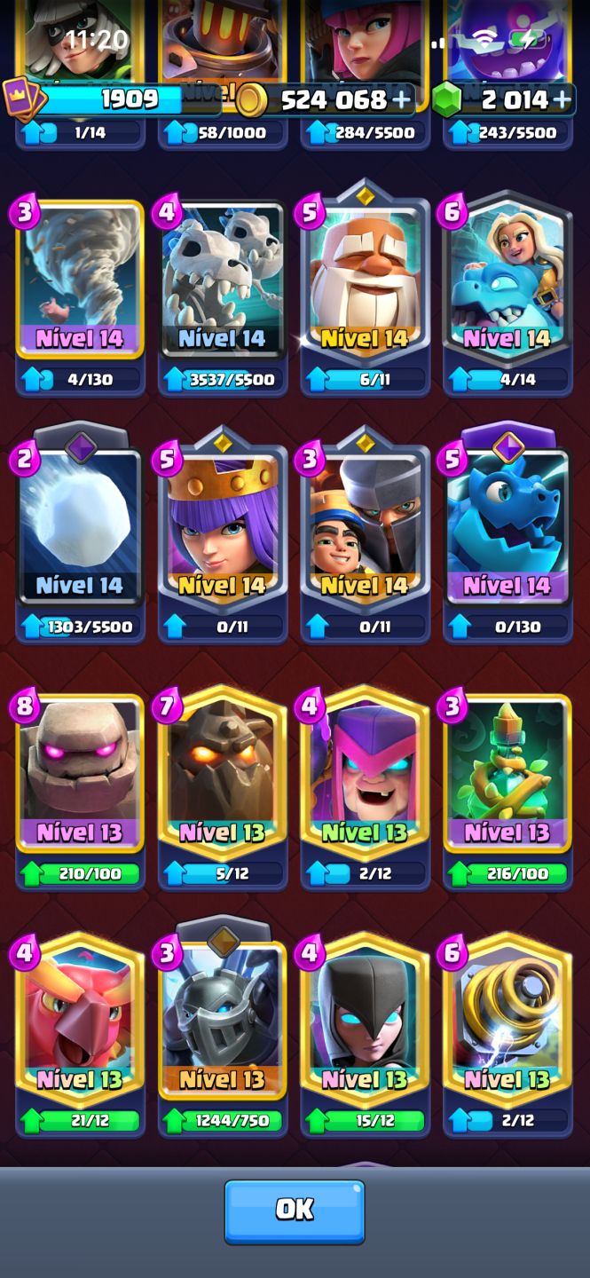 CONTA CLASH ROYALE, COM CARTAS EM NÍVEL COMPETITIVO E GEMADA, E-MAIL PD