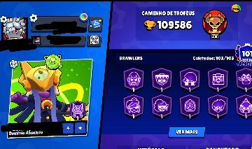 CONTA BRAWL STARS FULL - PRIMEIROS PASSE - +100K TROFÉUS - 596 SKINS - + Clash