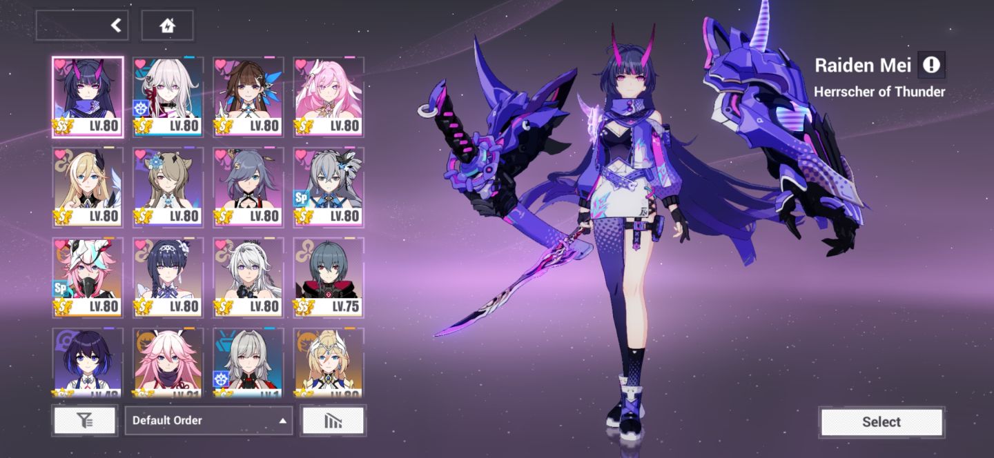 Conta honkai nível 83