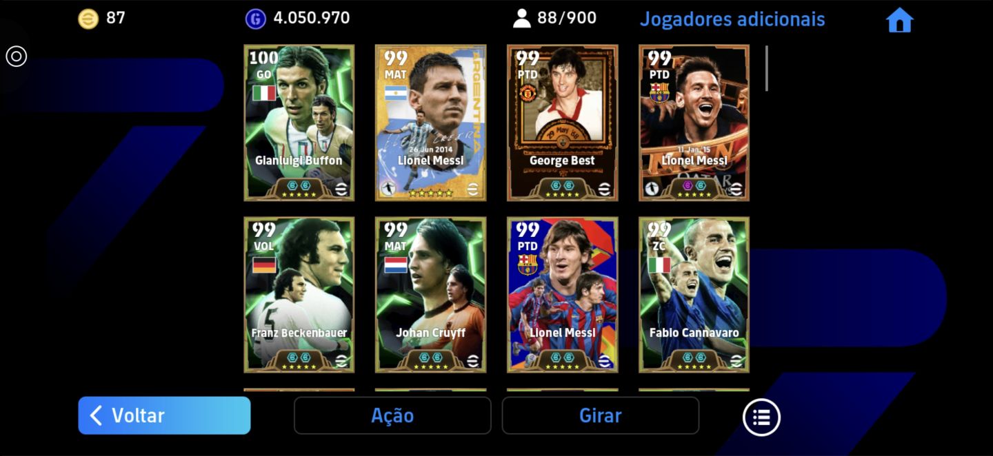 Conta efootball barba cabelo é bigode (defesa meio campo é ataque)