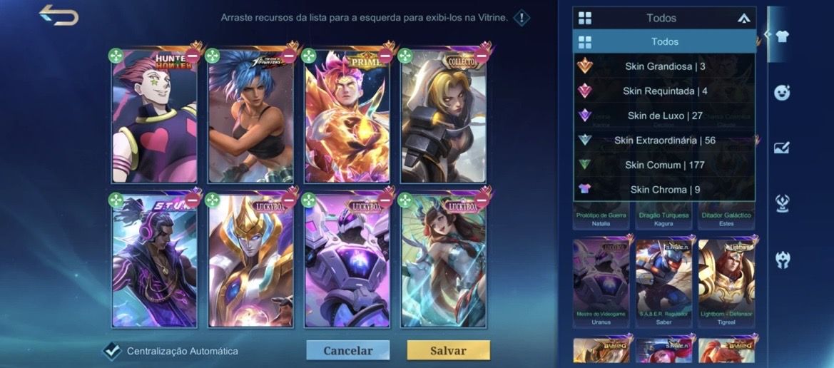 Conta Mobile Legends Lendary | 268 Skins | 131 Heróis | Premium
