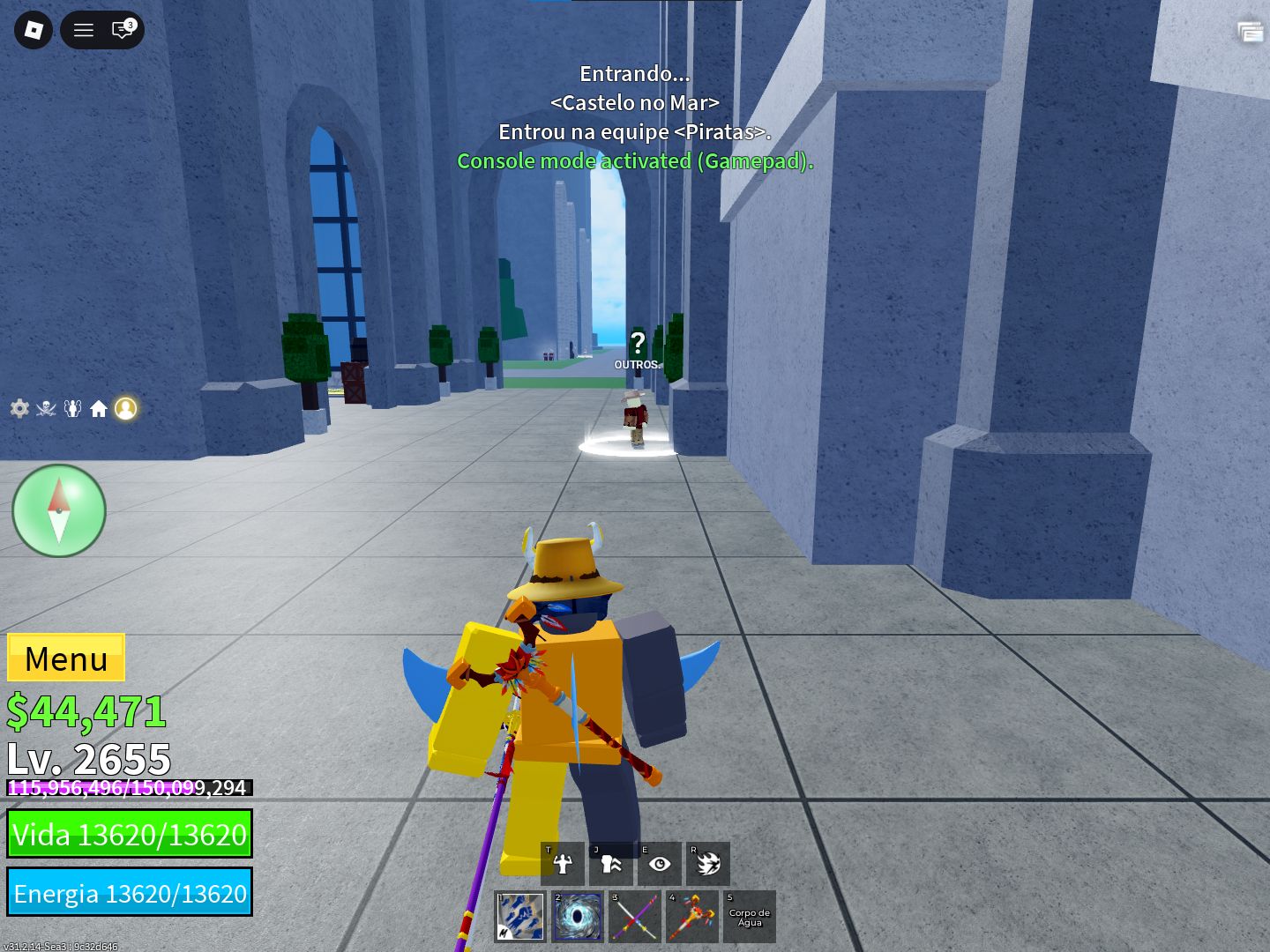CONTA DE BLOX FRUITS básica com CDK hallow sche entre outras espadas level+-max
