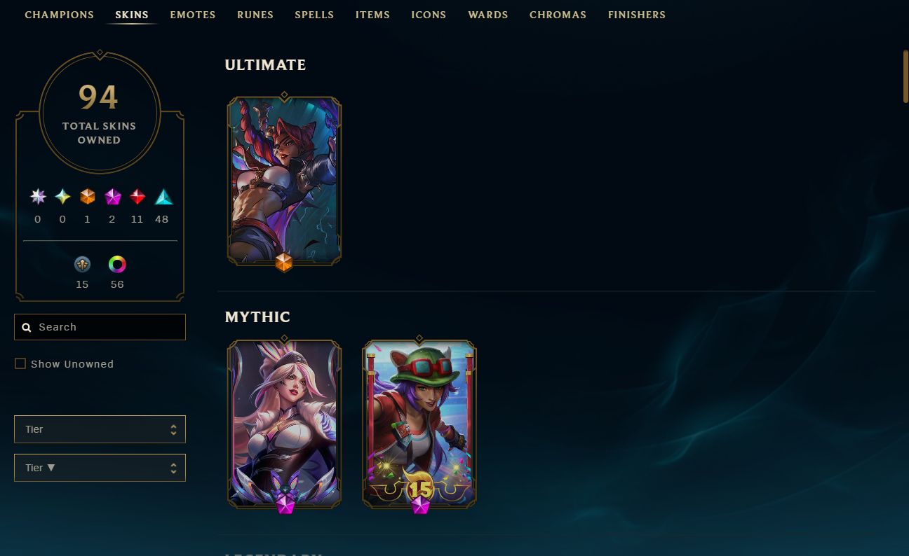 CONTA LOL MESTRE 200PDL+ / FULL ACESSO AOS DADOS / LV 175 / 138 SKINS / HONRA 5