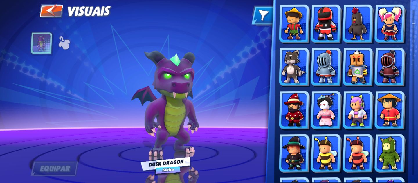 Conta de stumble guys completíssima com mais de 180 skins