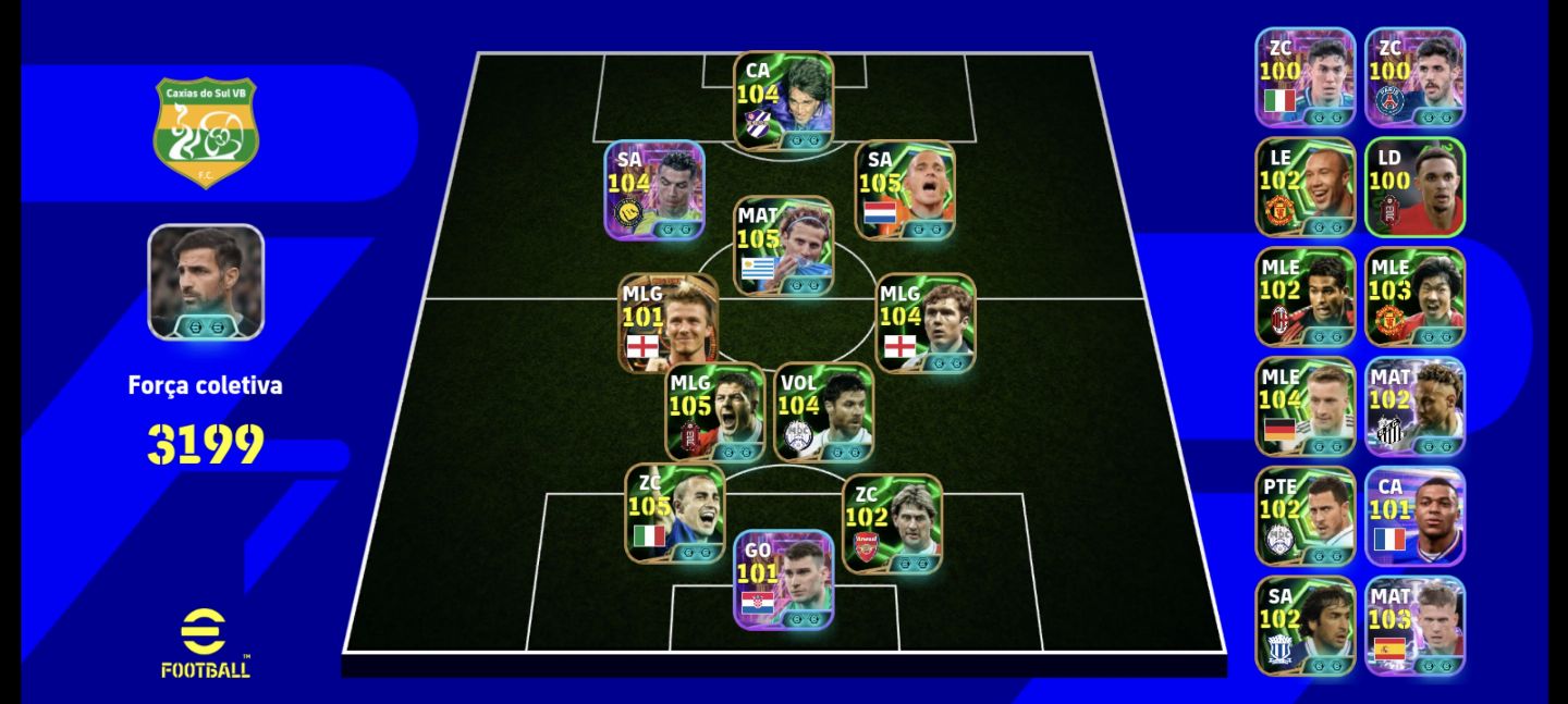 Conta de efootball com COM CR7 NUER 107 2 BLITZZ