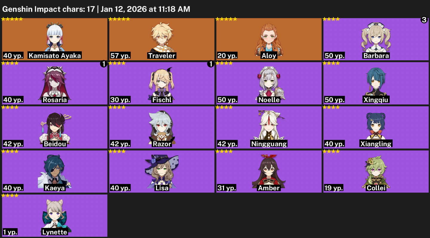 (HSR COM 3 LENDARIO)ASIA-AYAKA+LANÇA DE JADE-ALOY+12 GIROS