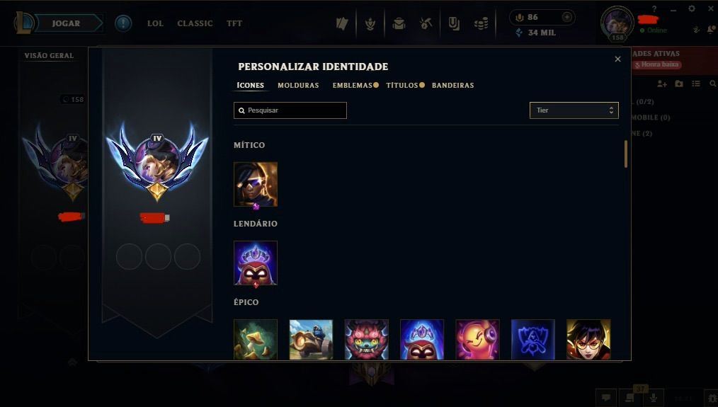 Conta main master yi | diamante 4 com 80% de WR !