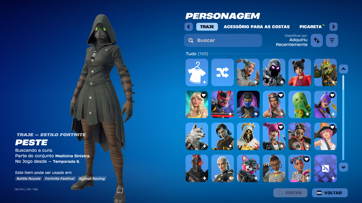 Conta Fortnite + Conta Epic com alguns jogos.