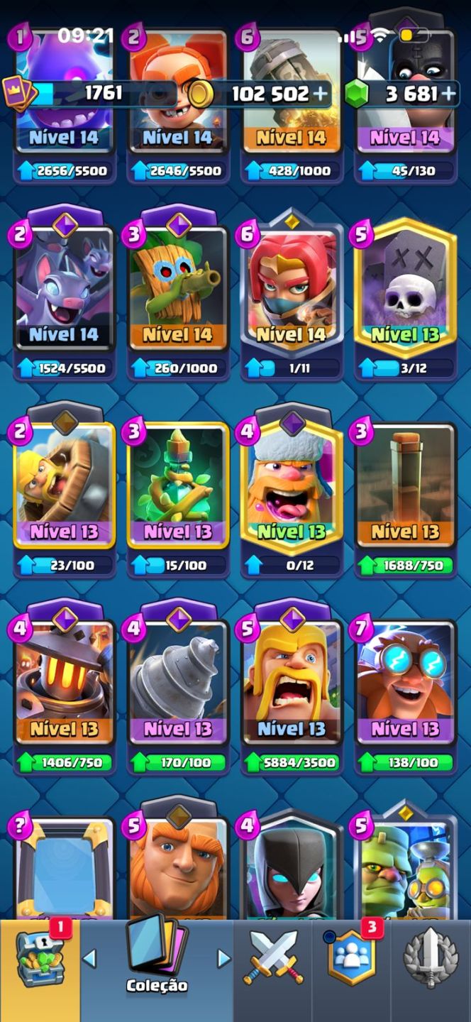 CONTA DE CLASH ROYALE FULL ACESSO 10827K - TODAS AS CARTAS - TORRE NIVEL 15