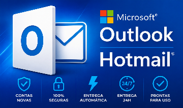 5X CONTAS OUTLOOK/HOTMAIL PREMIUM | PRONTAS PARA USO | SEM SMS | ENTREGA AUTO