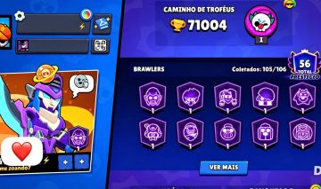 CONTA BRAWL STARS 70.989 TROFÉUS | 500 SKINS | 105 BRAWLERS | 7 HIPERCARGAS