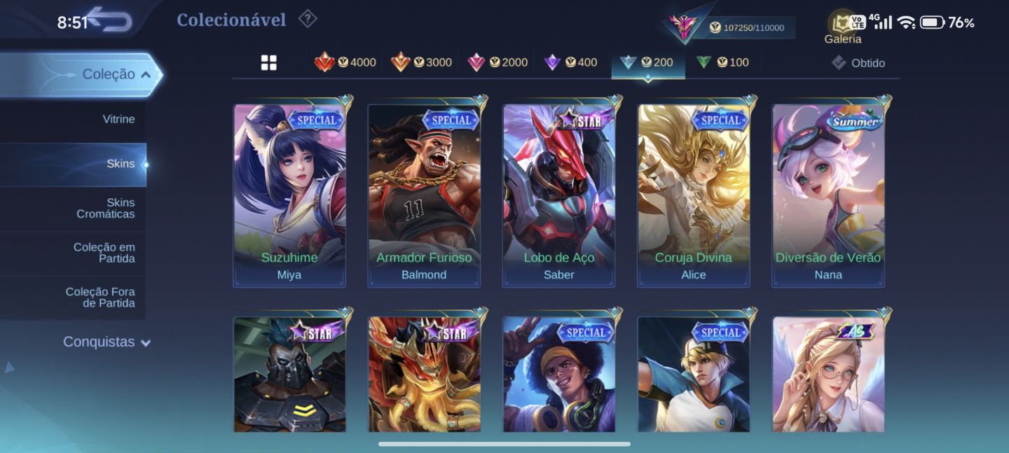 Conta Collabs Mobile Legends