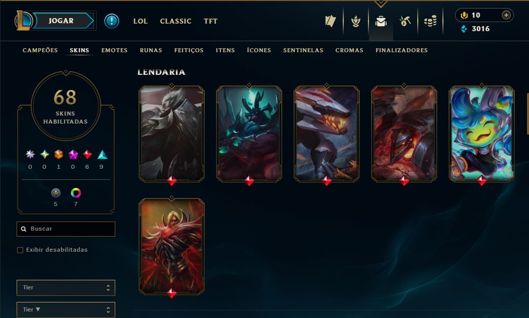 SKIN LENDÁRIA DEUS-REI DARIUS + [ QUASE 100 SKINS HABILITADAS ] + [ TROCA NICK ]