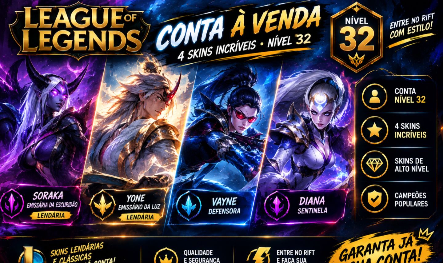 Lol Nível 32 | Soraka Emissária da Escuridão + Yone Emissário da Luz + Vayne