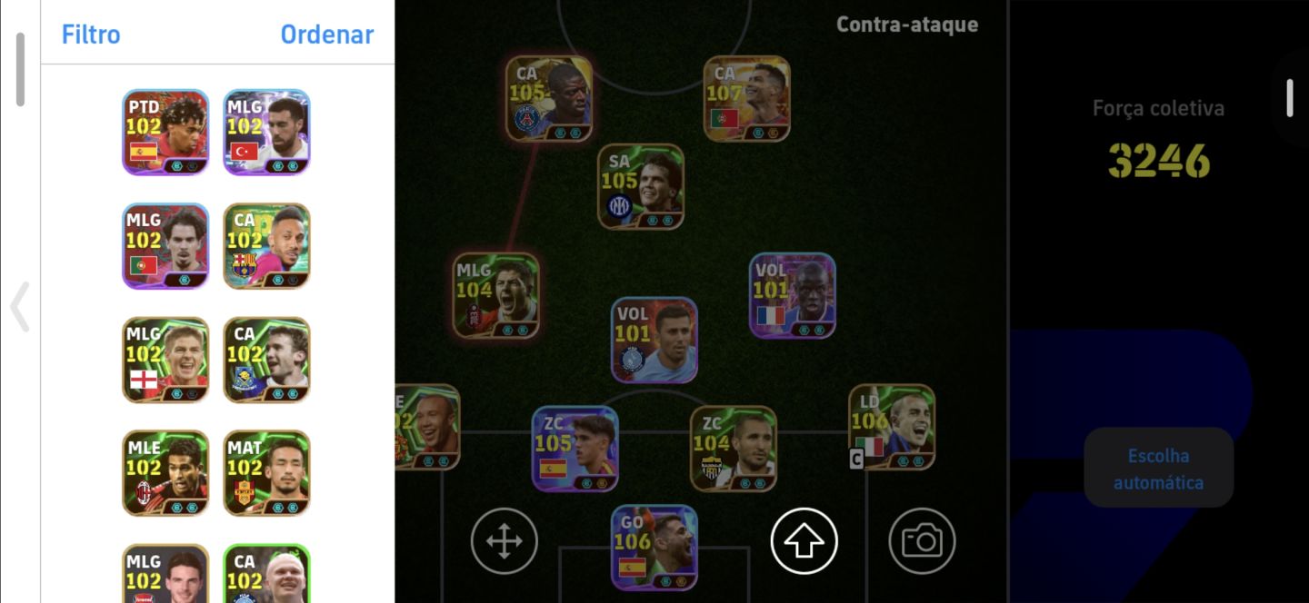 Conta de efotbol com 3244 de força com cr7 prime dembele bola de ouro e compania