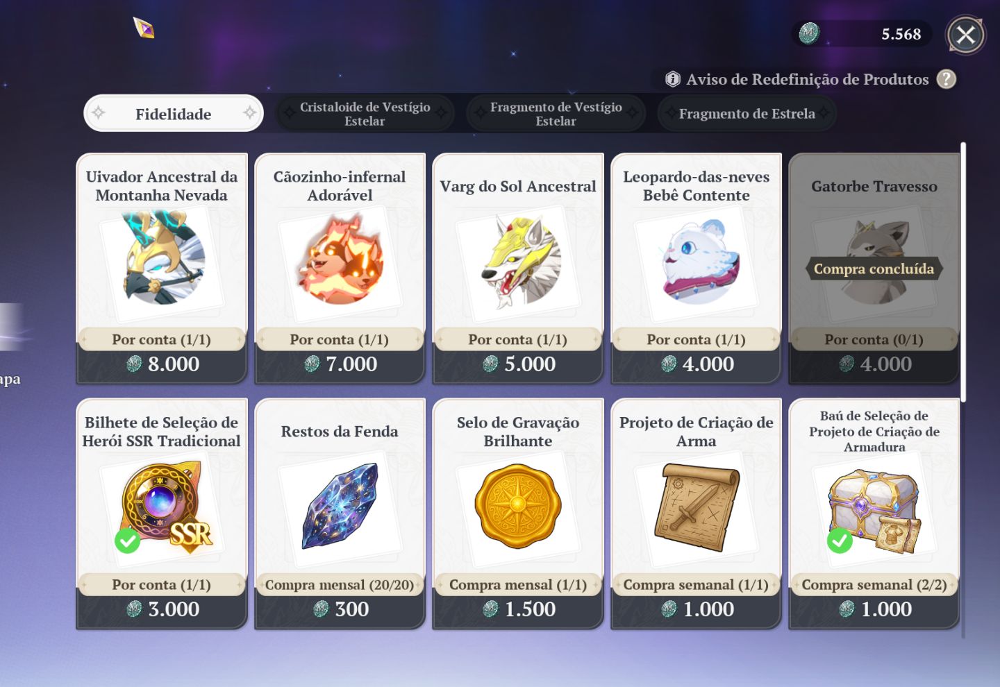 Conta Seven Deadly Sins Origin - Ban P10 e Eliza P10, skins e mais 33k gemas
