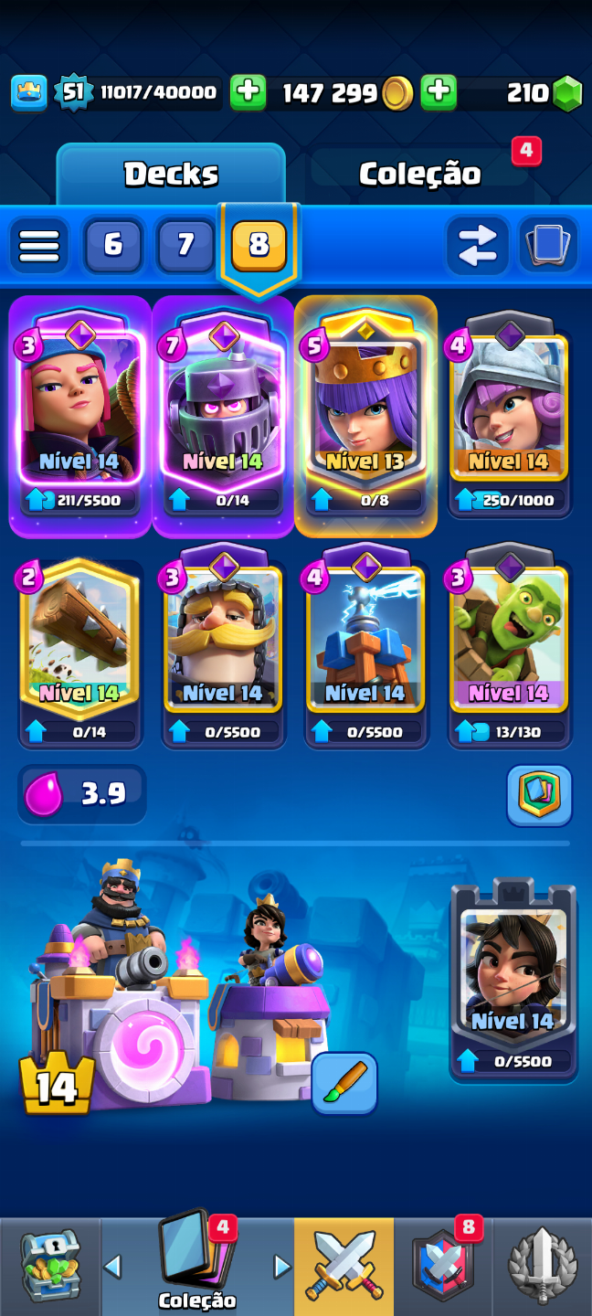 Conta Clash Royale 10k de troféus branw stars e clash of clãs 4 anos de jogo up